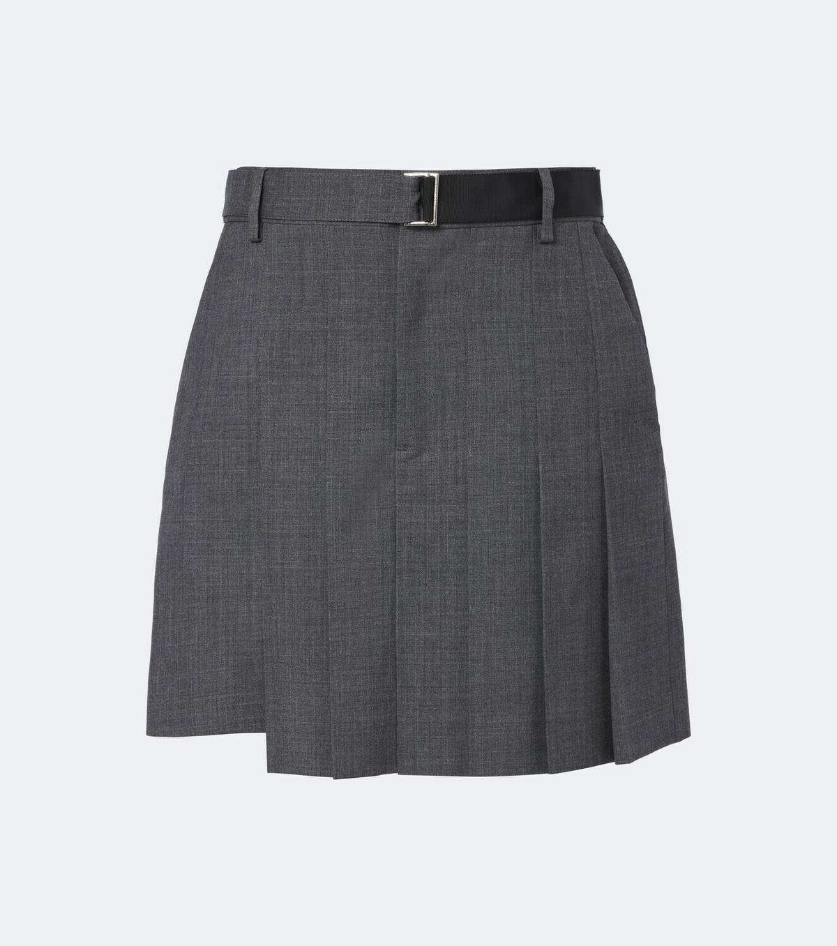 Sacai Pleated asymmetric wool skort
