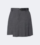 Sacai Pleated asymmetric wool skort