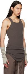 Rick Owens Gray Ribbed Tank Top