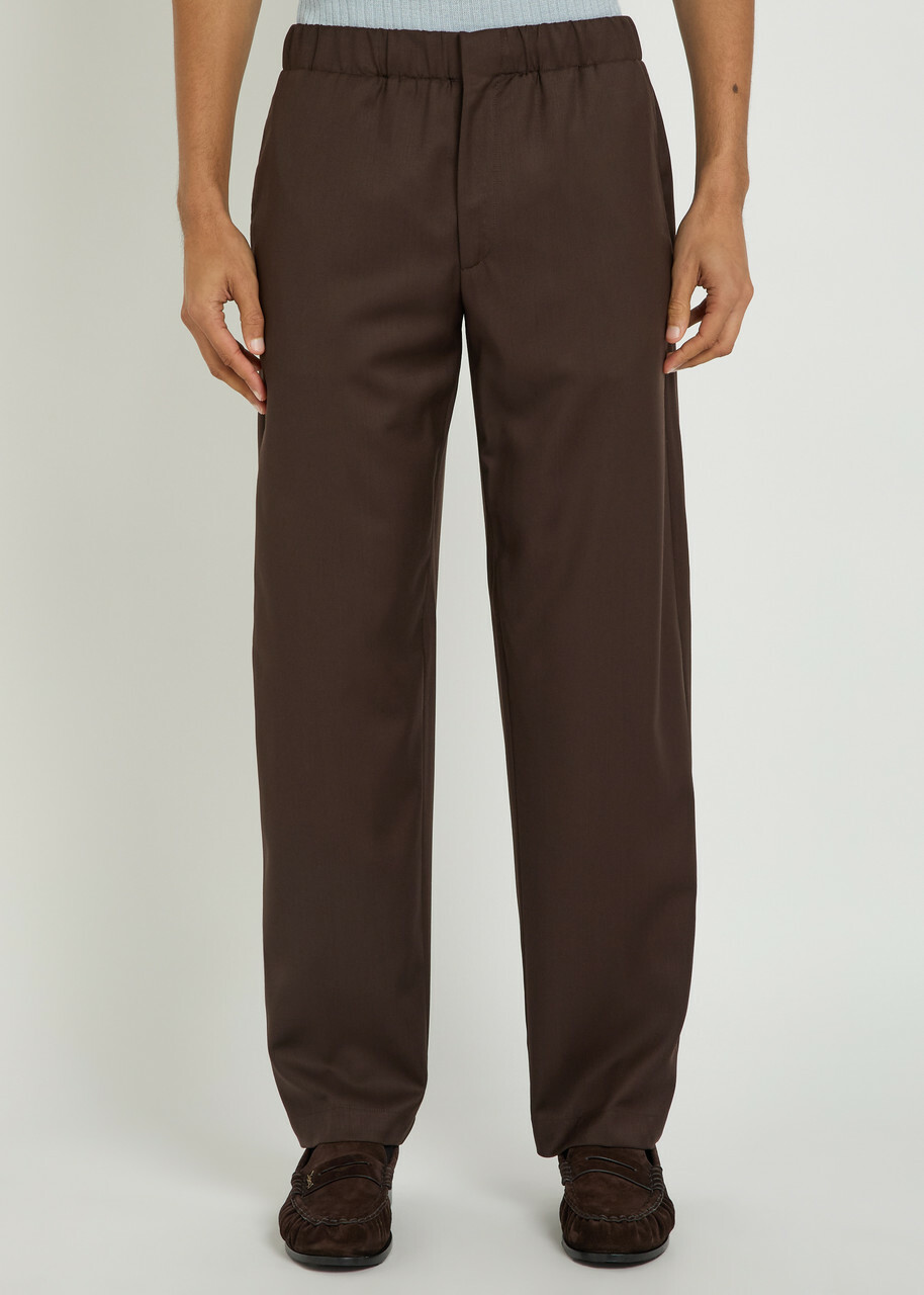 Lardini Tapered-leg Cotton Trousers Brown