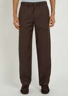 Lardini Tapered-leg Cotton Trousers Brown