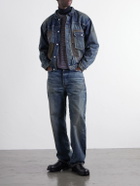 Junya Watanabe - Distressed Paint-Splattered Flared Jeans - Blue