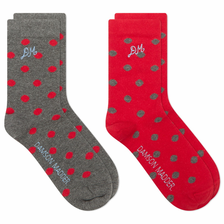 Photo: Damson Madder Women's 2 Pack Socks in Red 