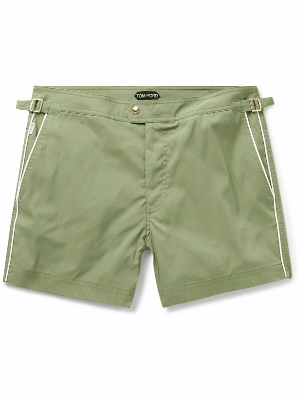 Photo: TOM FORD - Slim-Fit Short-Length Swim Shorts - Green