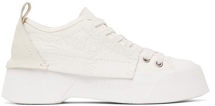 Photo: JW Anderson White Embossed Sneakers