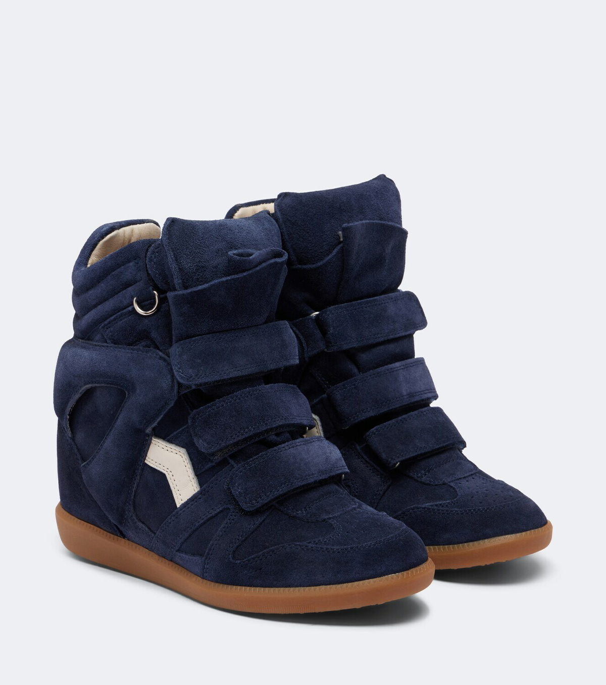 Isabel Marant Beckett leather and suede wedge sneakers