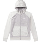 Nike - Shell-Panelled Fleece Zip-Up Hoodie - Gray