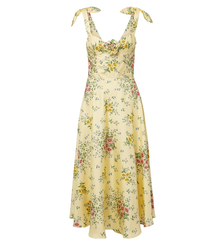Photo: Rodarte Floral silk twill midi dress