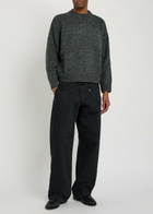 Mki Miyuki Zoku Logo-embroidered Brushed Knit Jumper Charcoal