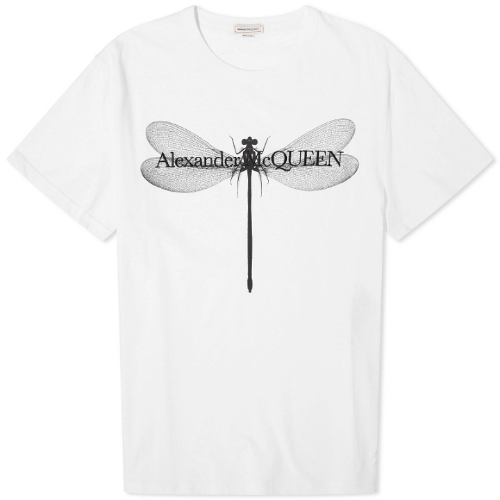 Photo: Alexander McQueen Men's Dragonfly Print T-Shirt in White/Black