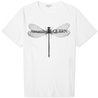 Alexander McQueen Men's Dragonfly Print T-Shirt in White/Black