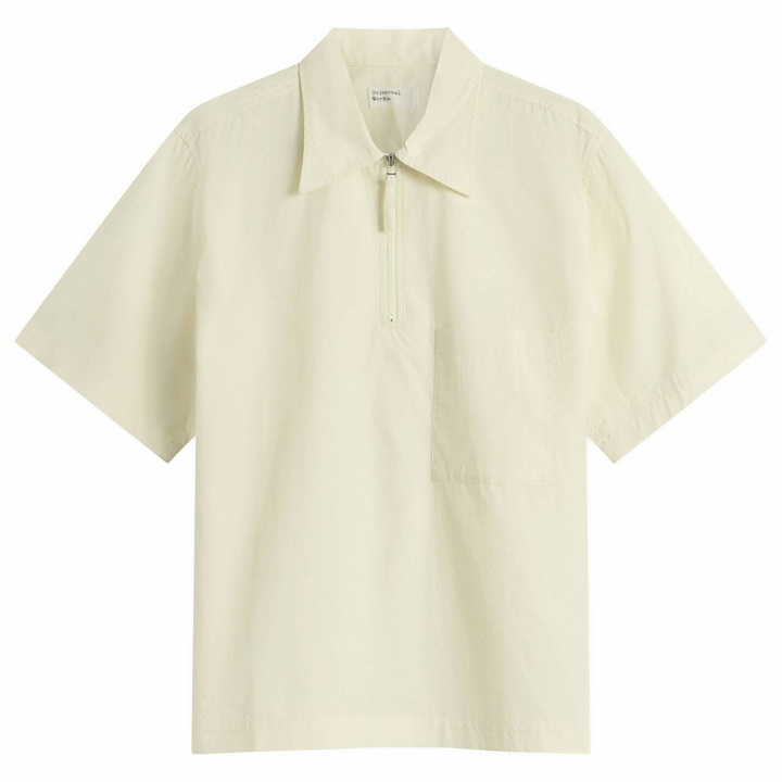 Photo: Universal Works Men's Broadcloth Ewan Shirt in Ecru