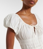 Dôen Quinn smocked cotton poplin midi dress