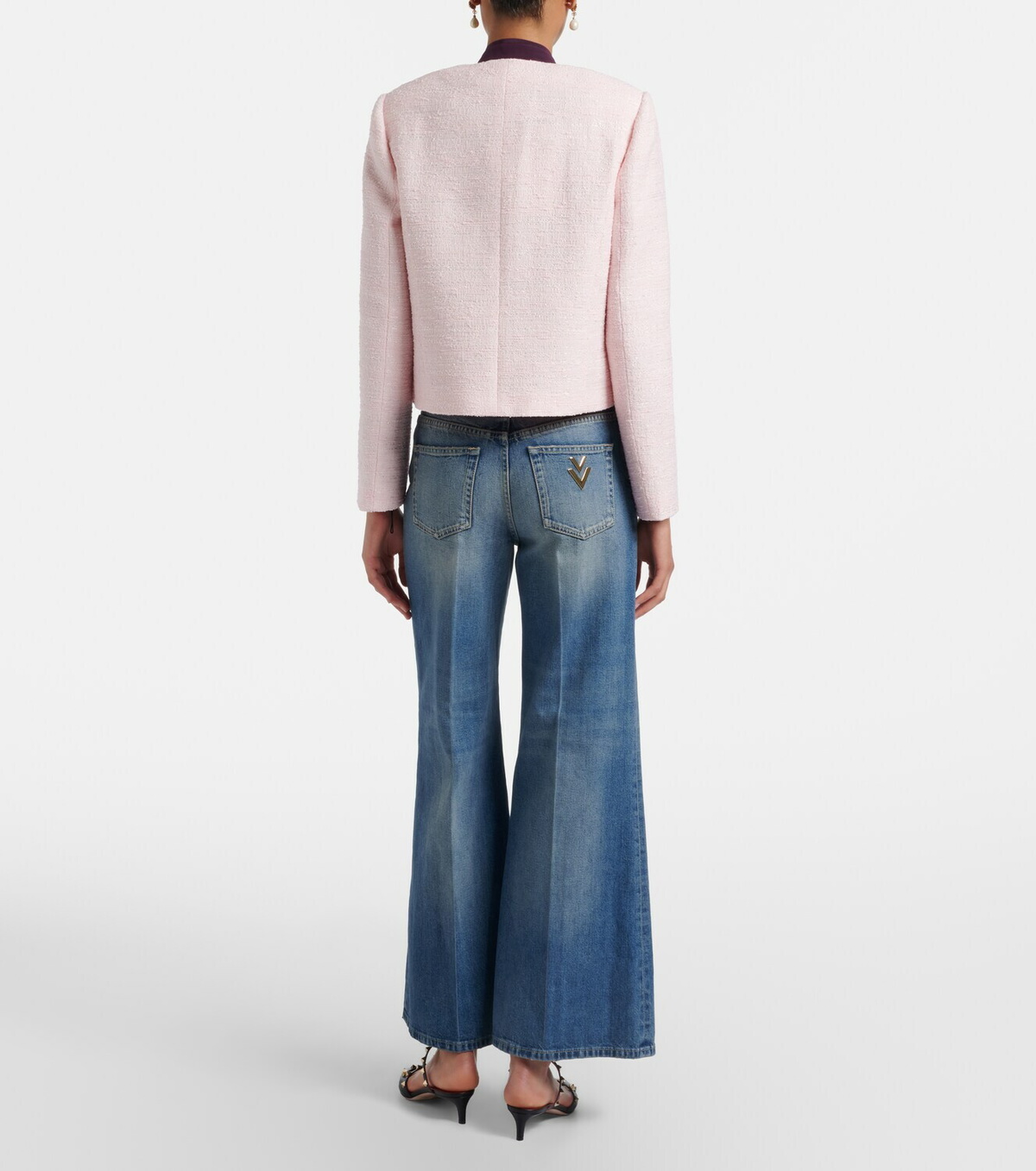 Valentino VGold wide-leg faded jeans