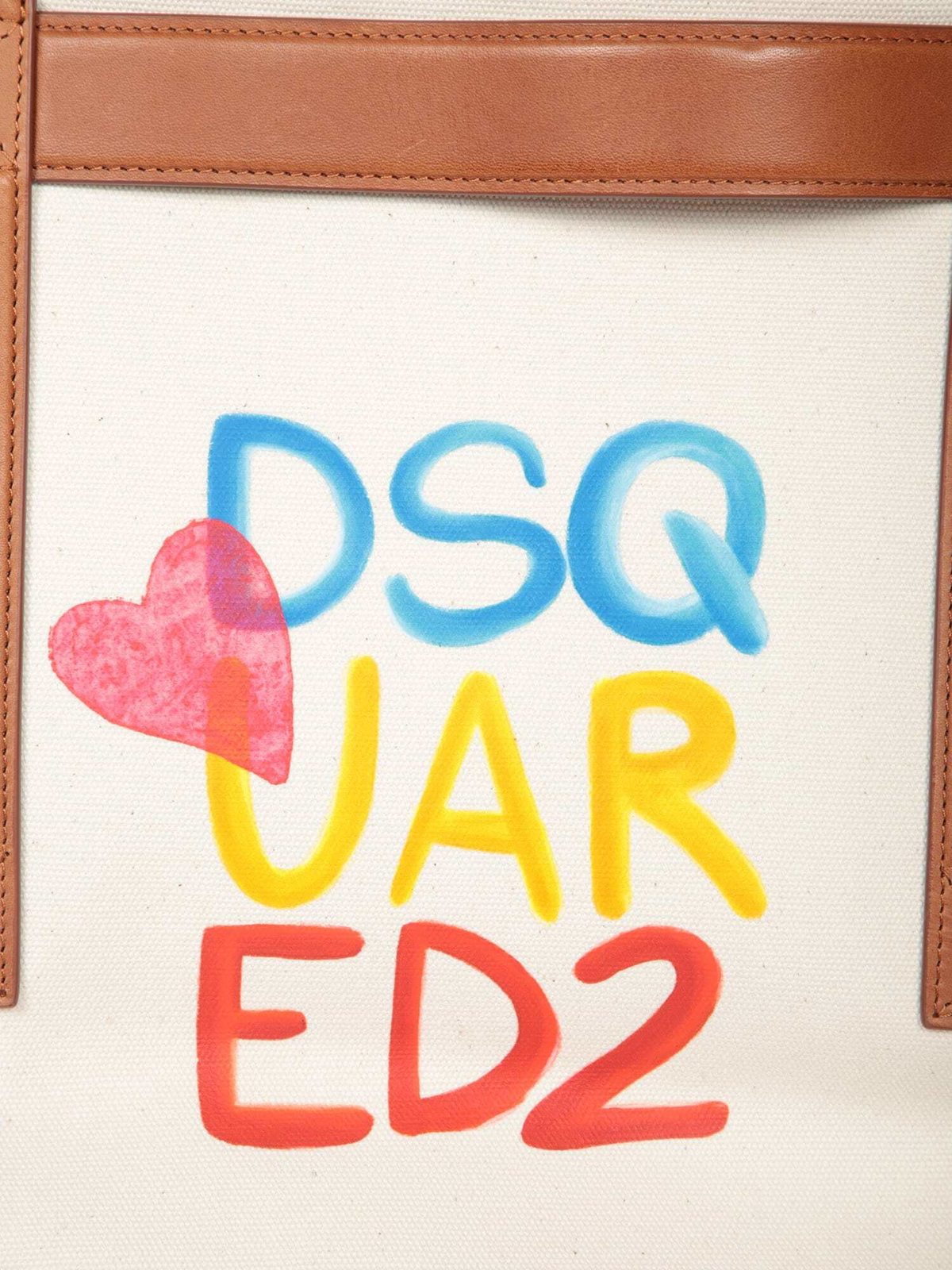 【送料&関税込】Dsquared2 Ivory Logo Shopping Bag Dsquared2 Ivory Logo Shopping Bag Dsquared2