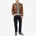 A.P.C. Tommy Faux Sheepskin Flight Jacket in Icy Brown