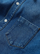 AMI PARIS - Oversized Logo-Embossed Denim Overshirt - Blue