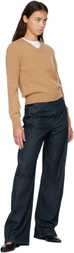 &Daughter Tan Sligo V-Neck Sweater