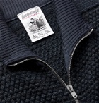 S.N.S. Herning - Amalgam II Striped Virgin Wool Zip-Up Cardigan - Gray