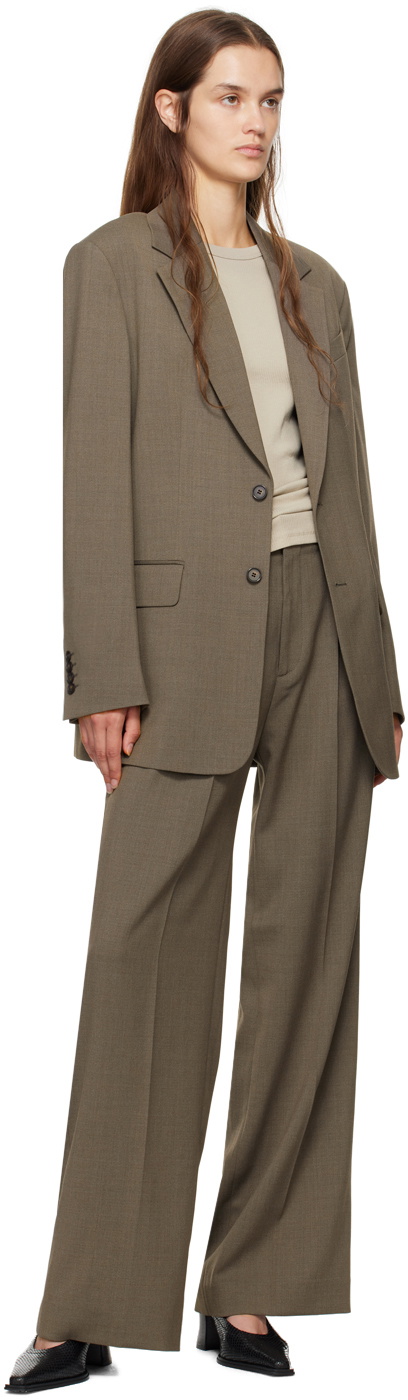 Filippa K Taupe Darcey Wool Trousers