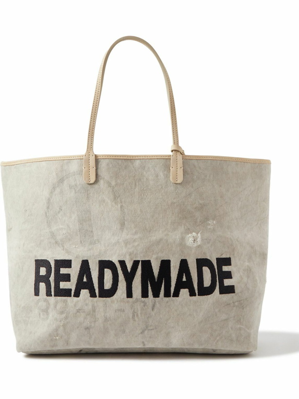 Photo: READYMADE - Dorothy Large Nubuck-Trimmed Logo-Embroidered Canvas Tote Bag