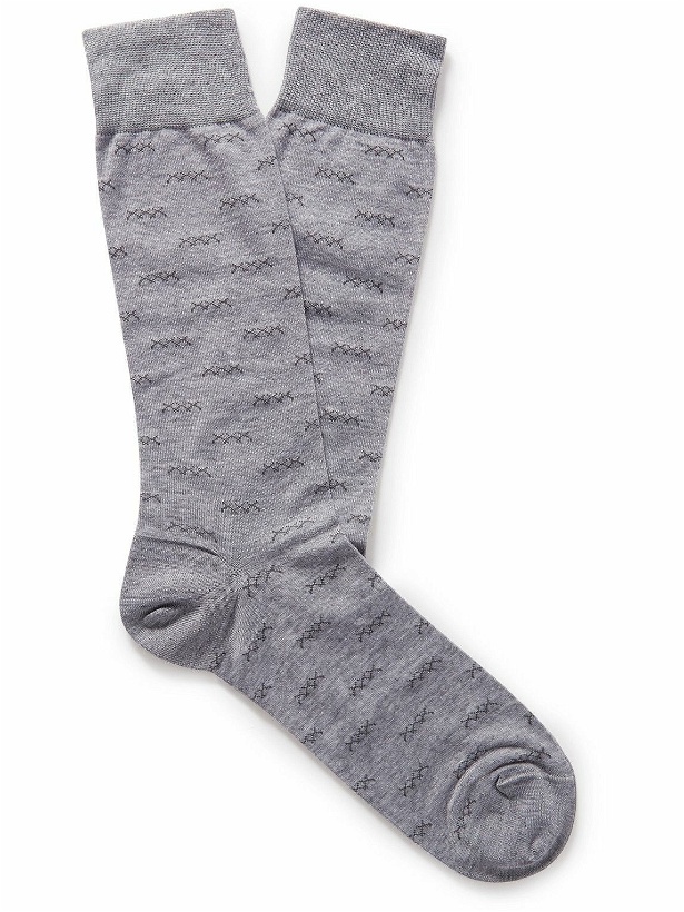 Photo: Zegna - Intarsia Cotton-Blend Socks