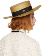 Gucci Gold & Black Lamé Papier Hat