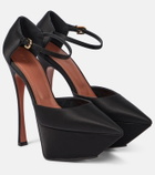 Amina Muaddi Yigit satin platform pumps