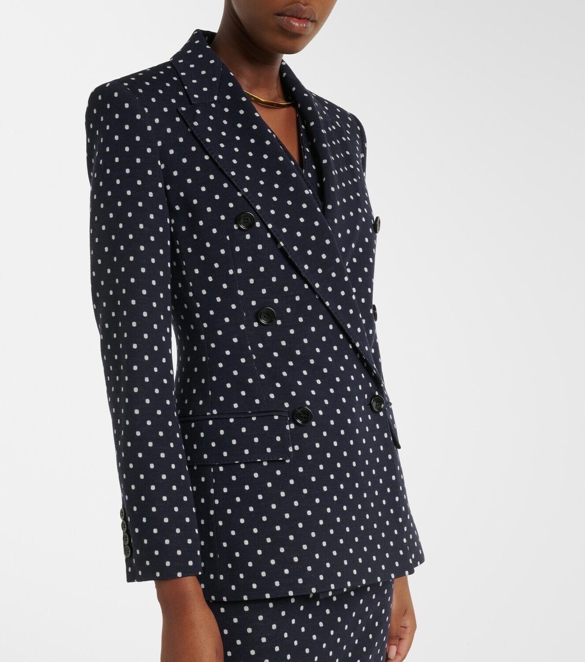 Max Mara Polka-dot double-breasted jersey blazer
