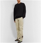 Off-White - Slim-Fit Flared Embroidered Cotton-Blend Chinos - Neutrals