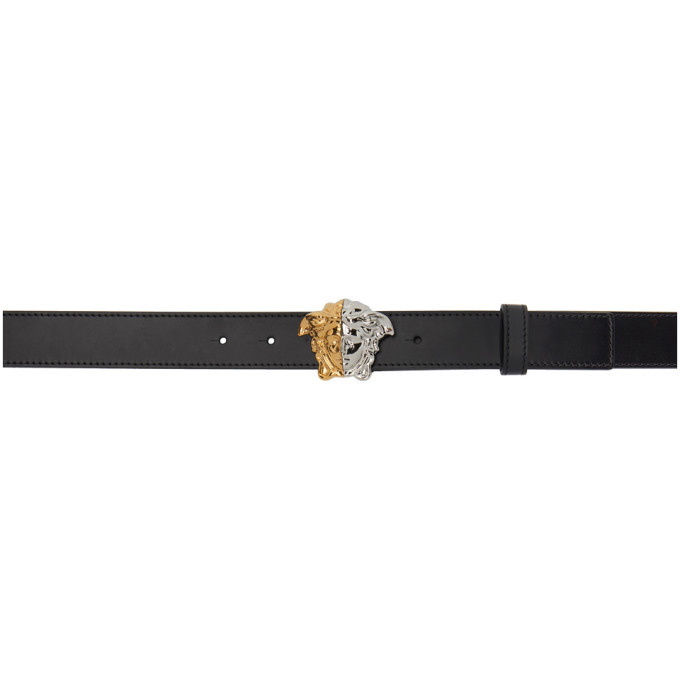 Photo: Versace Black Demi Leather Palazzo Thin Belt