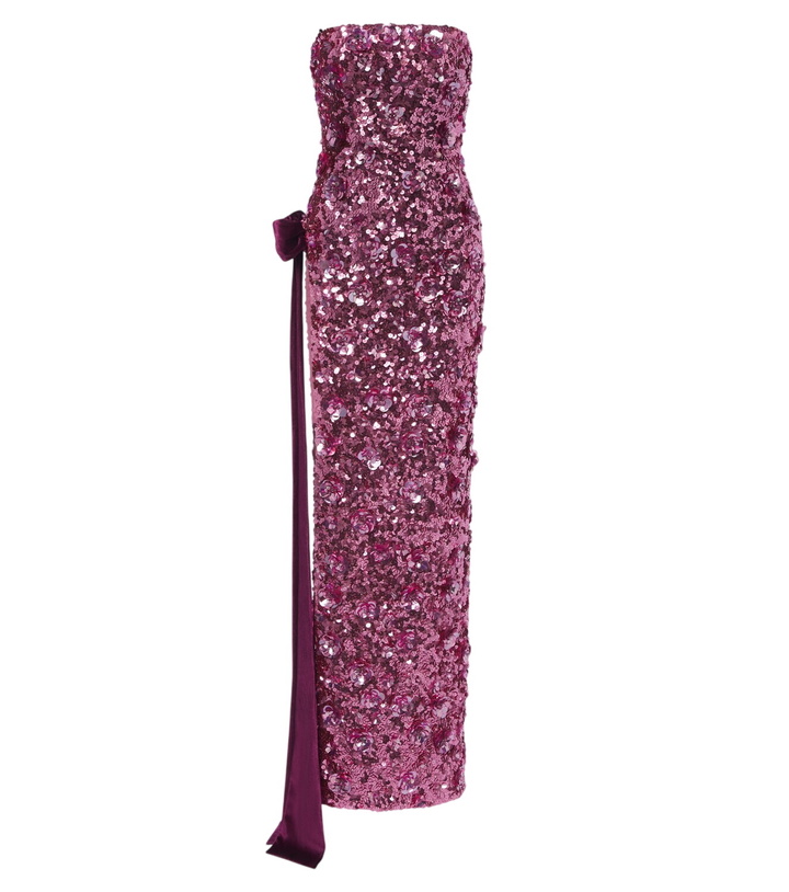 Photo: Retrofête Sylpha bow-detail sequined bustier gown