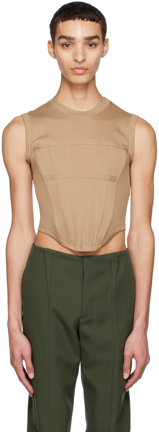 【関税込み】Dion Lee カーキ Corset Tシャツ Dion Lee Khaki Corset Tank Top Dion Lee