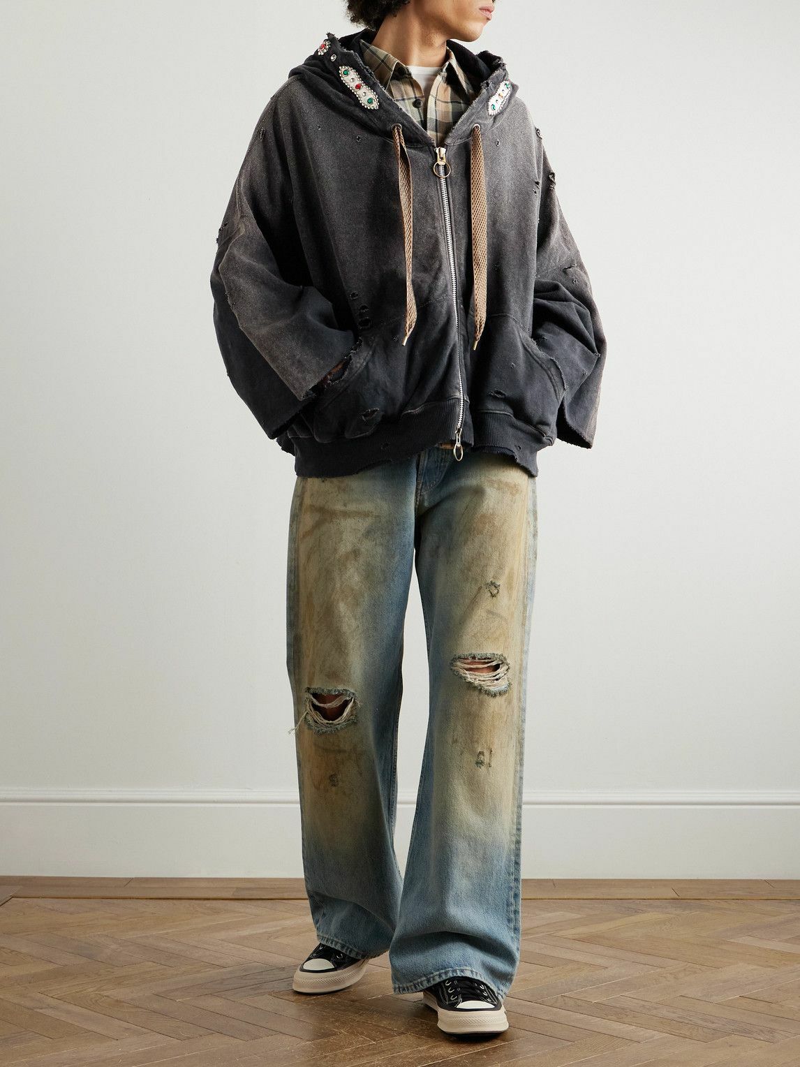 kapital スエットパ―カ― Kapital Smooth Jersey KOCHI & ZEPHYR Track JKT - Navy