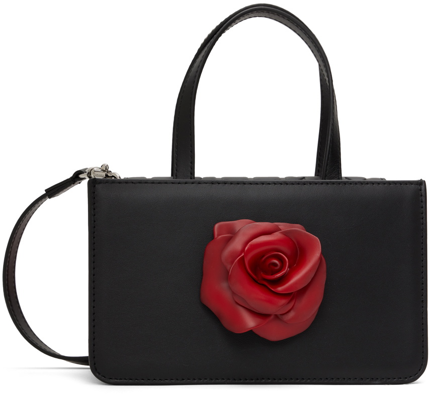 Puppets and Puppets Black Small Rose Bag