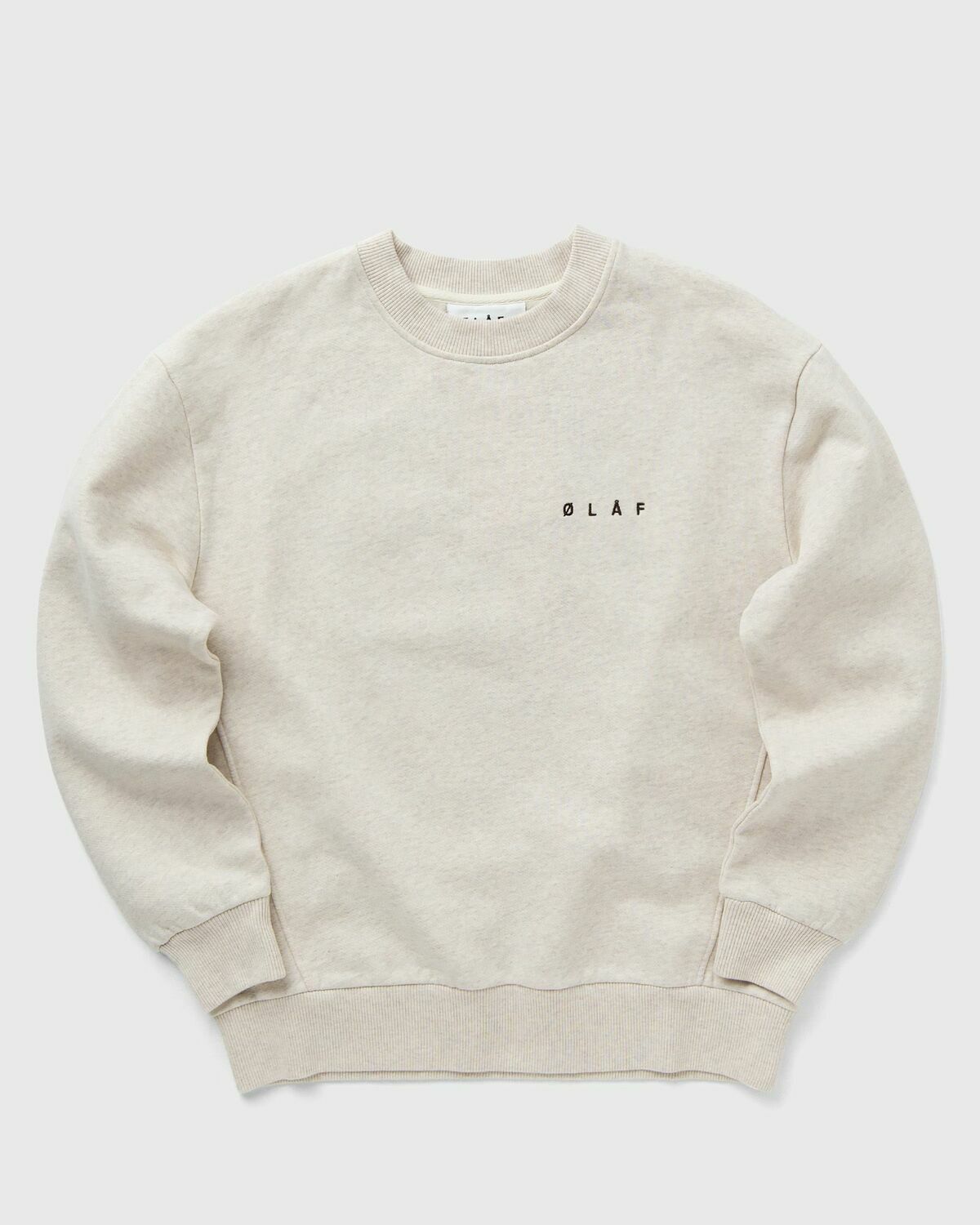 ølåf Scribble Face Crew Neck Beige Sweatshirts