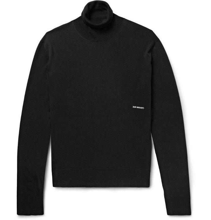 Photo: CALVIN KLEIN 205W39NYC - Embroidered Knitted Rollneck Sweater - Black