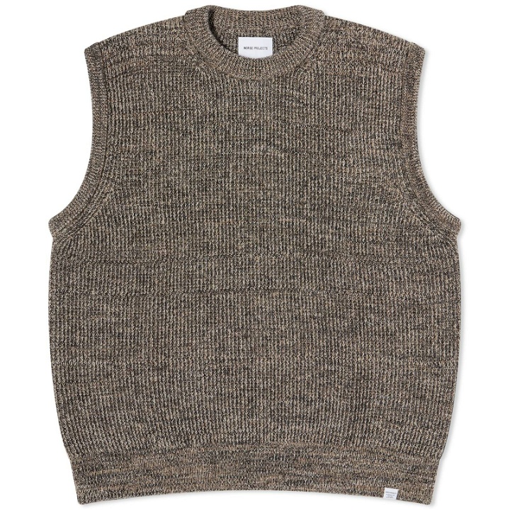 Photo: Norse Projects Men's Manfred Wool Cotton Ribbet Vest in Camel