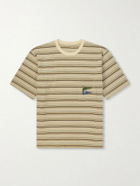 KAPITAL - Logo-Appliquéd Striped Cotton-Jersey T-Shirt - Neutrals