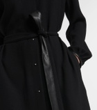 Vince Faux leather-trimmed shirt dress
