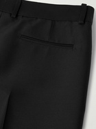 LOEWE - Slim-Fit Straight-Leg Grain de Poudre Wool and Silk-Blend Trousers - Black