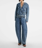Alaïa Belted hooded denim jacket