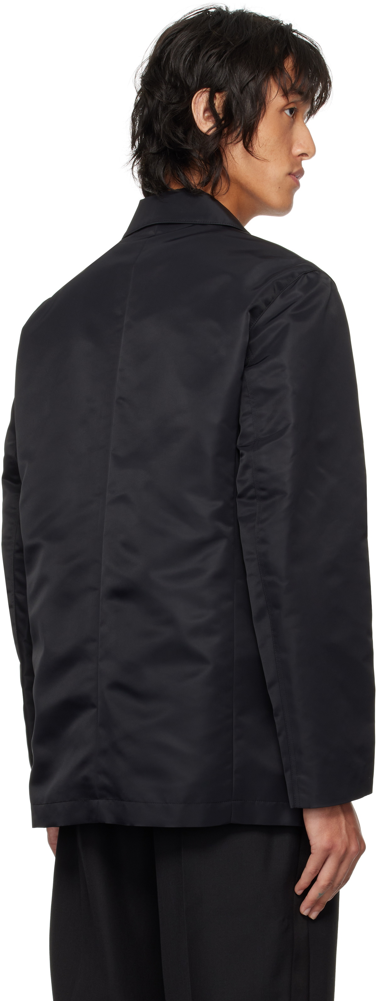 LGN Louis Gabriel Nouchi Black Recycled Nylon Classic Cut Blazer