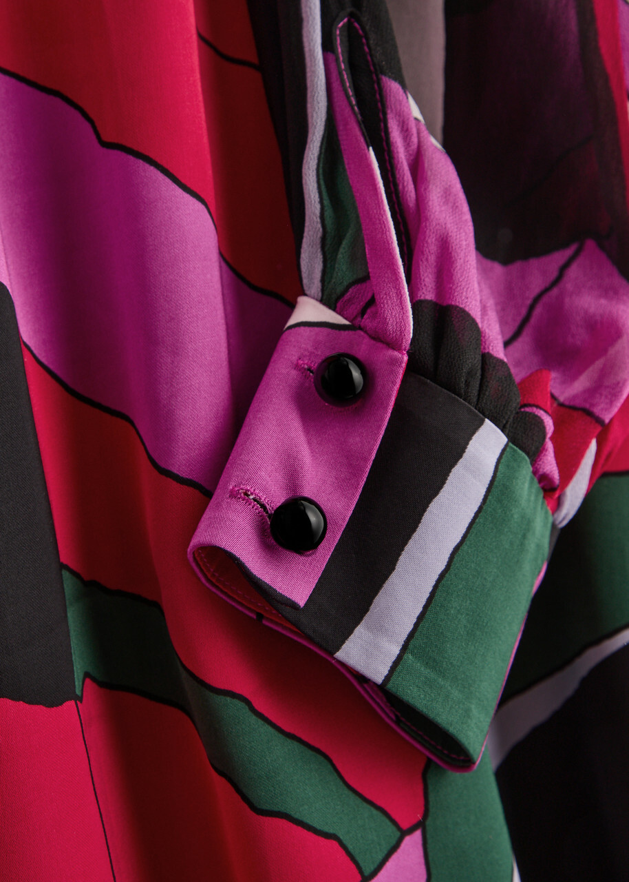 Diane Von Furstenberg Abel Belted Printed Satin Midi Dress Multicoloured