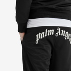 Palm Angels Men's Curved Logo Sweat Pants in Black