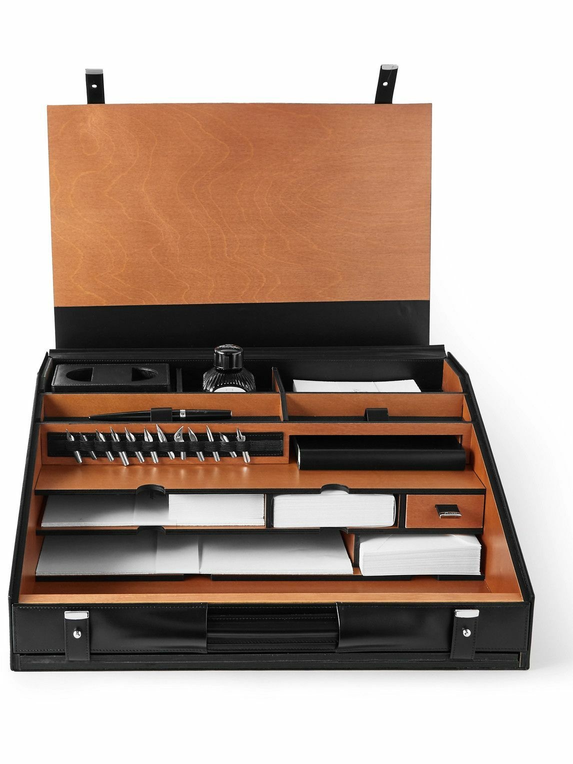 Photo: Pineider - Leather and Plywood Travel Desk Set