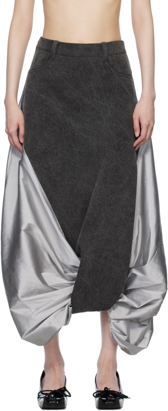 Photo: Paula Canovas Del Vas Gray Boletus Midi Skirt
