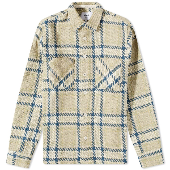 Photo: Wax London Men's Whiting Park Overshirt in Sage/Navy