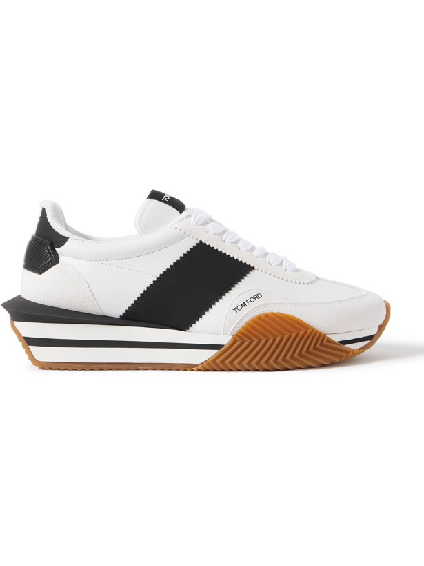 Photo: TOM FORD - James Leather, Suede and Rubber Sneakers - White - UK 6