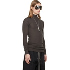 Rick Owens Brown Tower Ribbed Lupetto Sweater